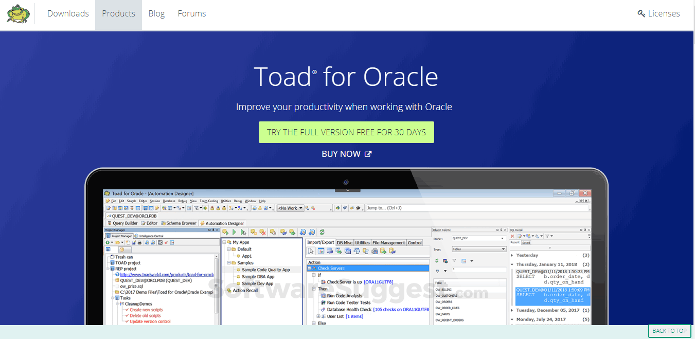 Toad подключение к базе oracle